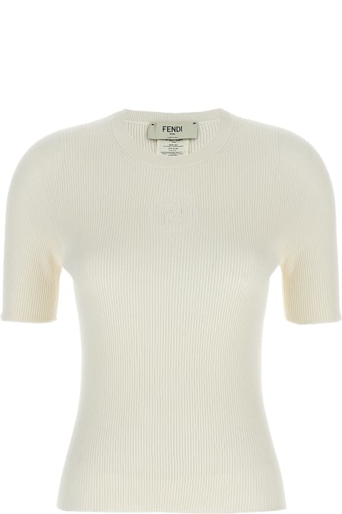 Sweaters for Women Fendi Dévoré Logo Sweater