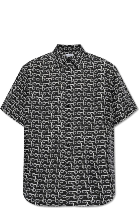 Shirts for Men Burberry Monogram Printed Short Sleeved Shirt