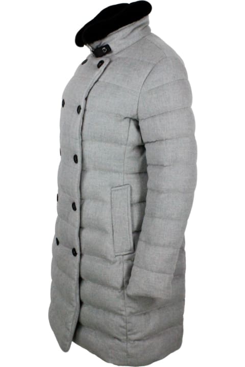 ウィメンズ Moorerのコート＆ジャケット Moorer Double-breasted Down Coat Made Of Wool And Cashmere Padded With Soft Goose Down.