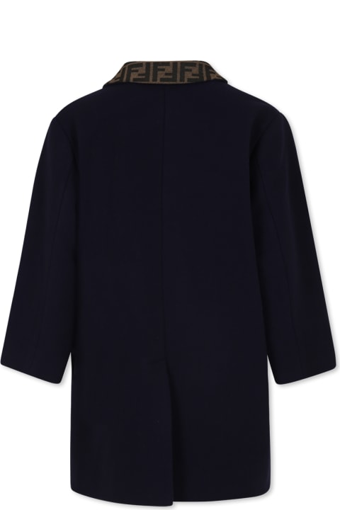 Homeware Fendi Blue Coat For Kids With Ff