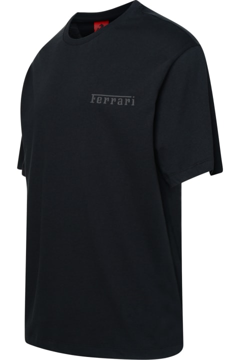 Ferrari Topwear for Men Ferrari Black Cotton T-shirt