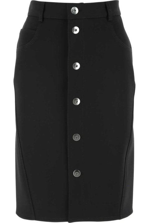Bottega Veneta for Women Bottega Veneta Black Stretch Wool Blend Skirt