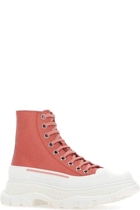 Alexander McQueen Shoes for Women Alexander McQueen Pastel Pink Leather Tread Slick Sneakers
