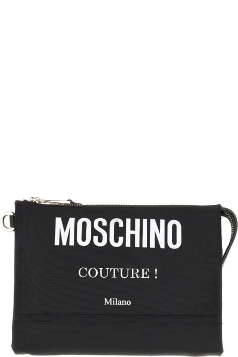 メンズ バッグ Moschino Clutch Bag With Logo