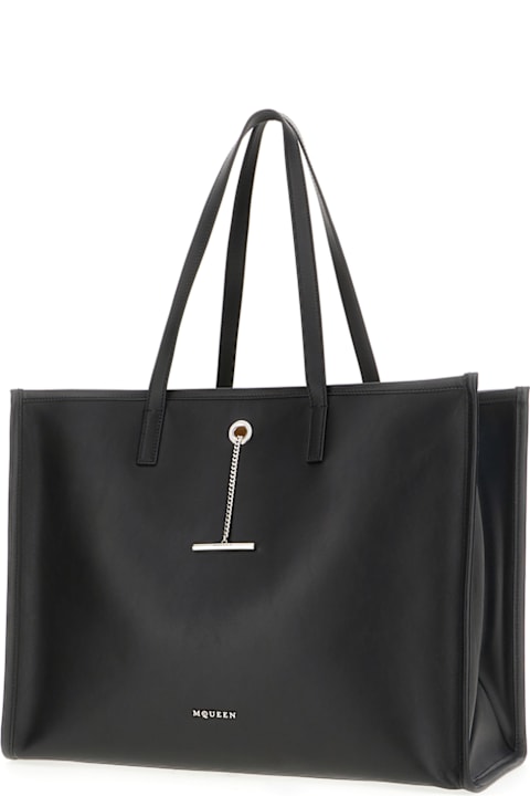 Alexander McQueen Totes for Men Alexander McQueen Black Leather Shopping Bag