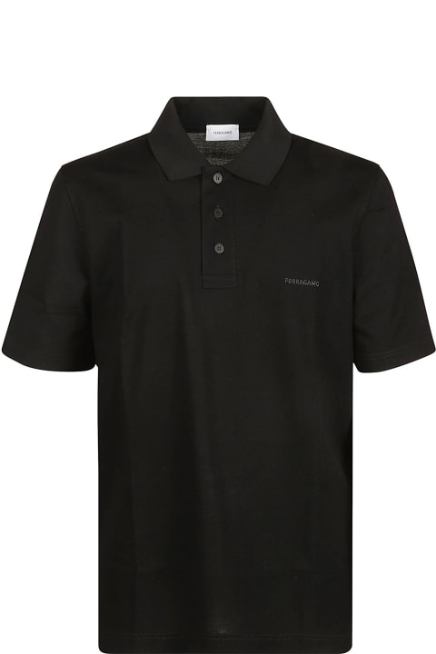 Ferragamo Shirts for Men Ferragamo Logo Buttoned Polo Shirt