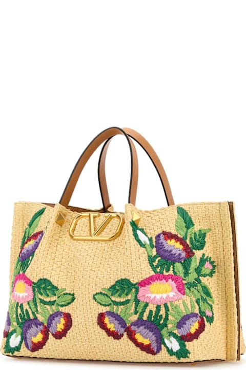 Valentino Garavani Bags for Women Valentino Garavani Raffia Vlogo Signature Handbag