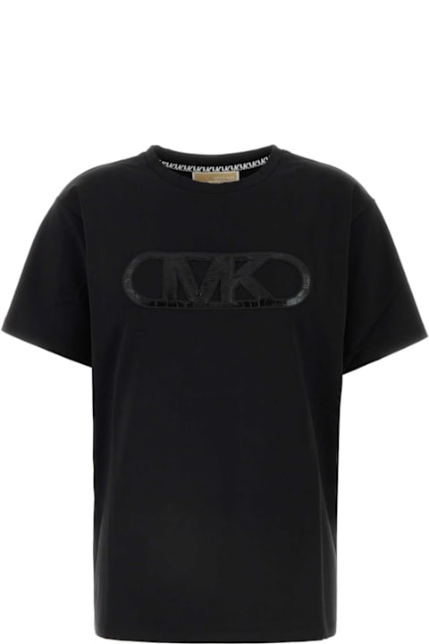 Michael Kors ملابس علوية لـ السيدات Michael Kors Black Stretch Cotton T-shirt