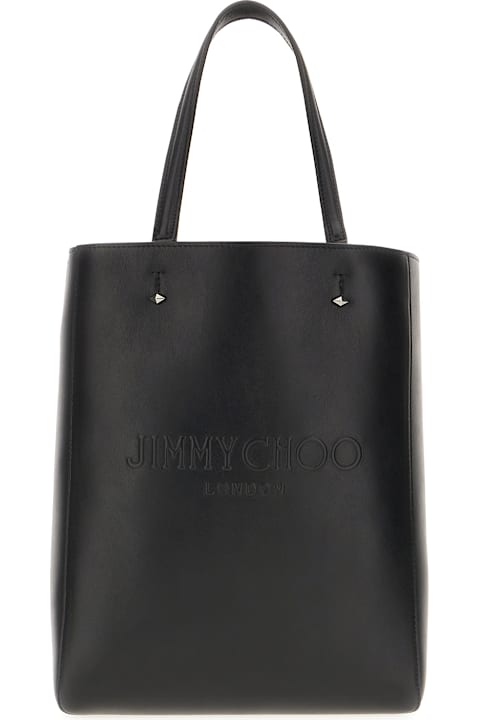 Jimmy Choo Totes for Women Jimmy Choo Black Leather Medium Lenny Handbag