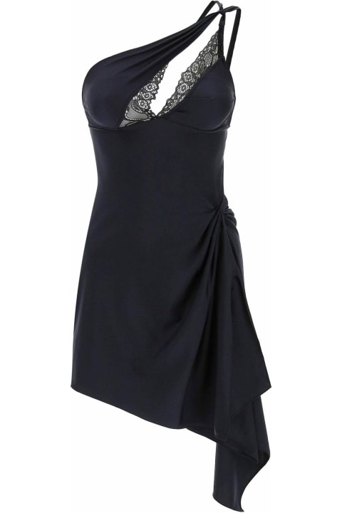 Fashion for Women Coperni Asymmetrical Mini Dress With Lace Inserts Dress