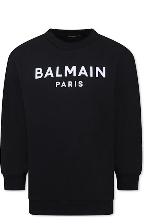 Balmain Sweaters & Sweatshirts for Boys Balmain Black Sweatshirt For Kids With Logo