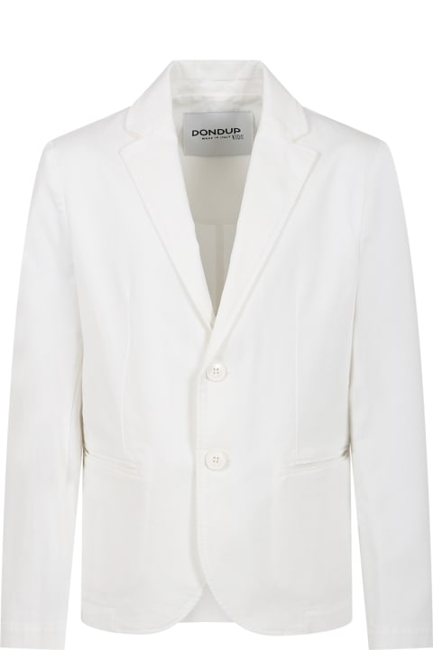 Dondup Coats & Jackets for Boys Dondup White Jacket For Boy With Logo