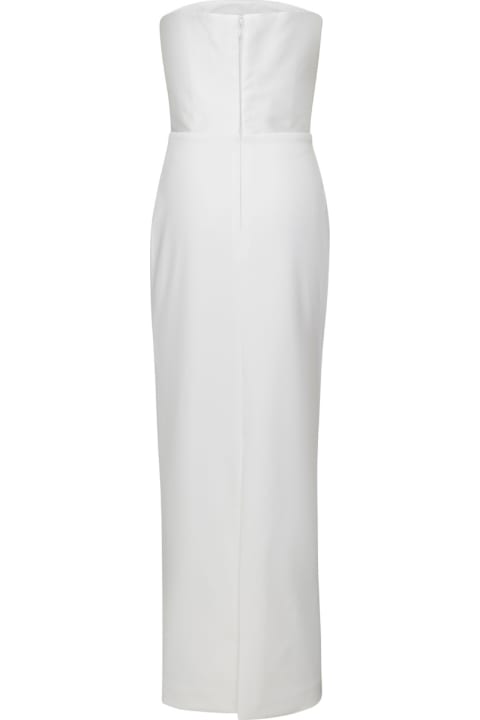 Solace London Clothing for Women Solace London Afra Maxi Dress In Cream Twill & Crepe Knit