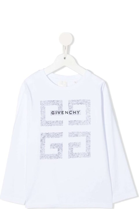 Logo Printed White Cotton T-shirt Boy Givenchy Kids