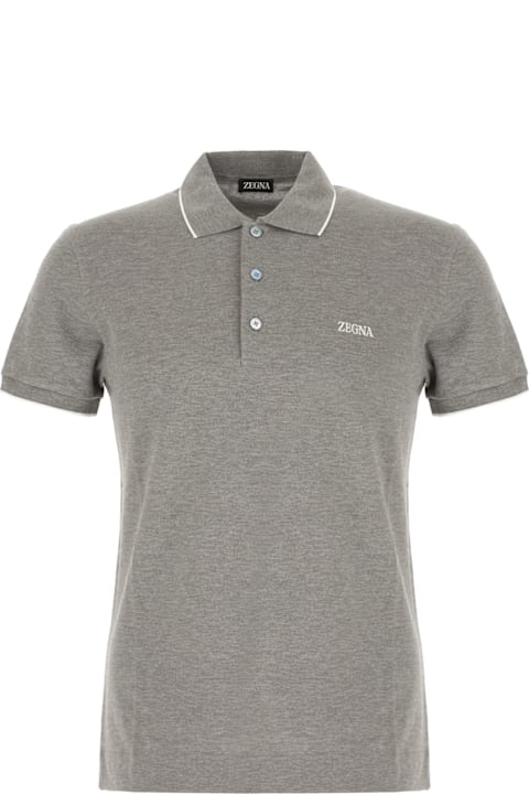 Zegna for Men Zegna Grey Piquet Polo Shirt