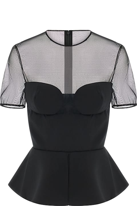 Nensi Dojaka لـ Men Nensi Dojaka 'tailored Bustier With Sheer Neckline' Top