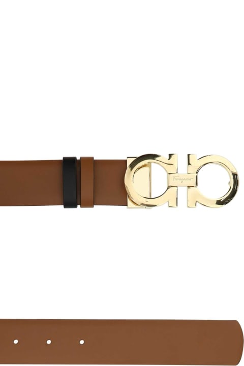 Ferragamo Belts for Women Ferragamo Caramel Leather Reversible Belt