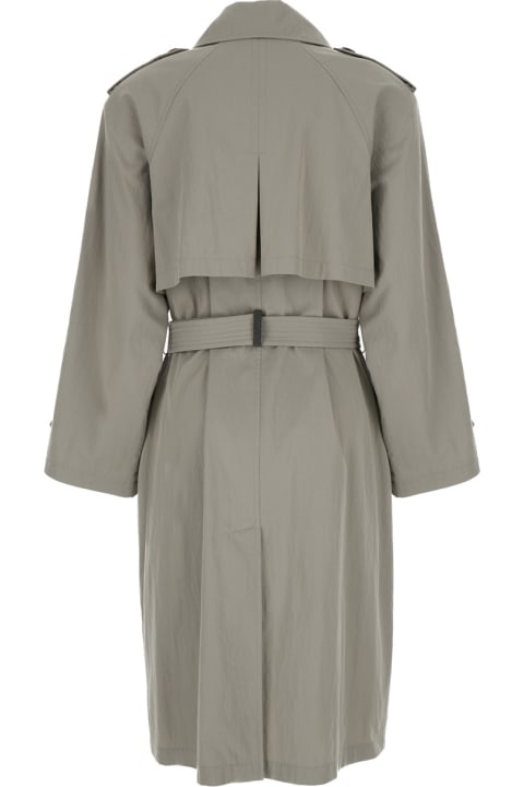 Brunello Cucinelli Coats & Jackets for Women Brunello Cucinelli Grey Trench Coat In Fabric Woman