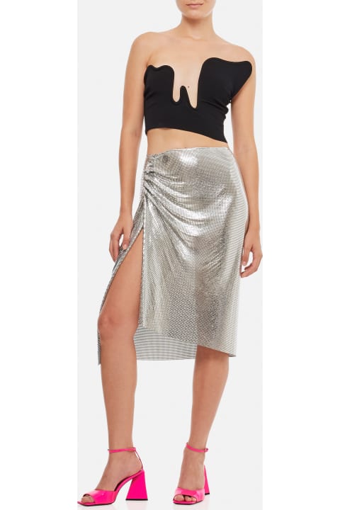 Paco Rabanne for Women Paco Rabanne Draped Aluminum Midi Skirt