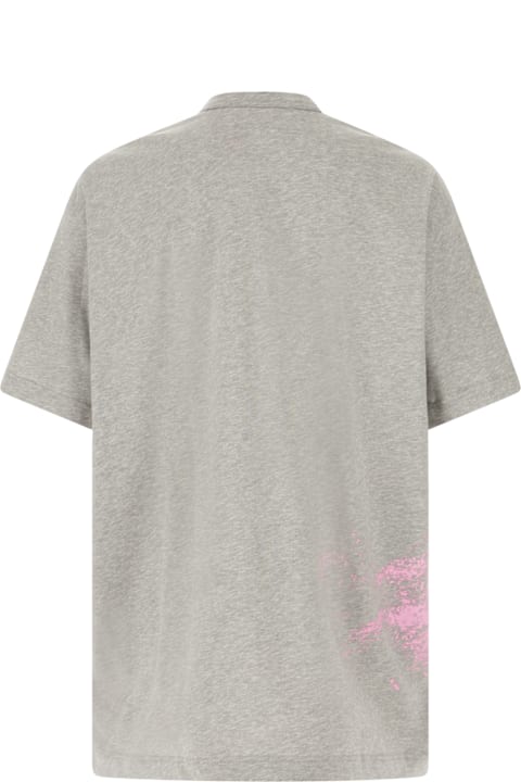 Topwear for Men Comme des Garçons Shirt Melange Grey Cotton Oversize T-shirt