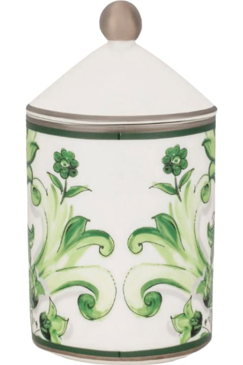 Sale for Homeware Dolce & Gabbana Green Sicilian Neroli And Lemon Scented Candle With Lid And Carretto Print