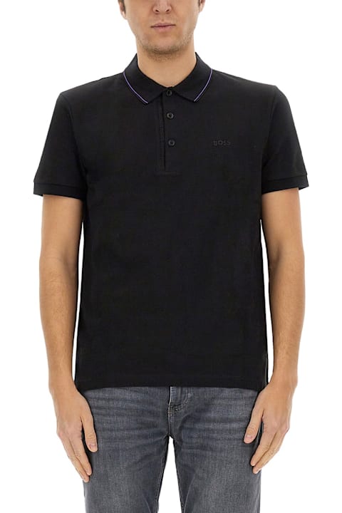 Prada Black Wool Blend Polo Shirt | italist