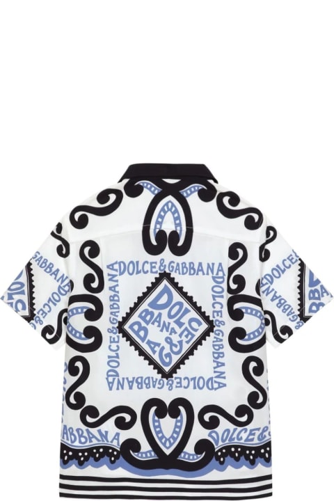 Dolce & Gabbana Sale for Kids Dolce & Gabbana Poplin Shirt With Marina Print