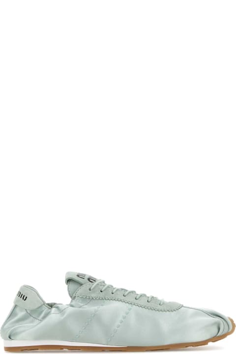 Miu Miu Mint Green Satin Sneakers