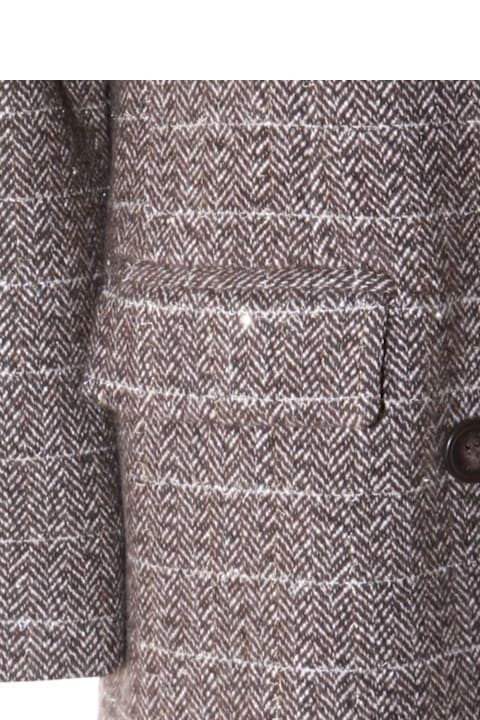 Homeware TwinSet Twinset Double-breasted Herringbone Coat