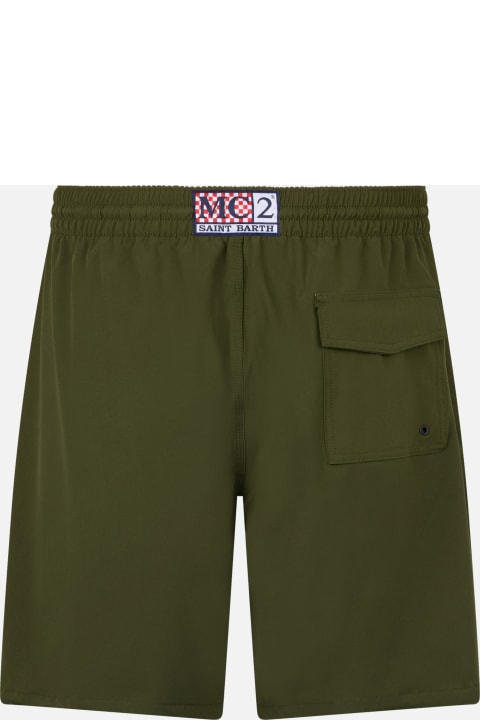 Homeware MC2 Saint Barth Military Green Long Stretch Comfort Surf Swim Shorts