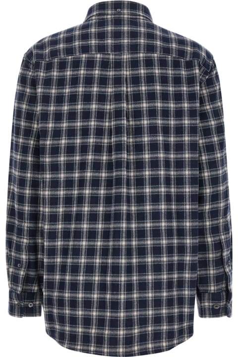 Dunst Topwear for Women Dunst Blue Shirt With Classic Collar And All-over Check Motif In Flannel Woman