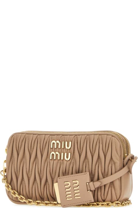 Miu Miu for Women Miu Miu Powder Pink Nappa Leather Mini Crossbody Bag