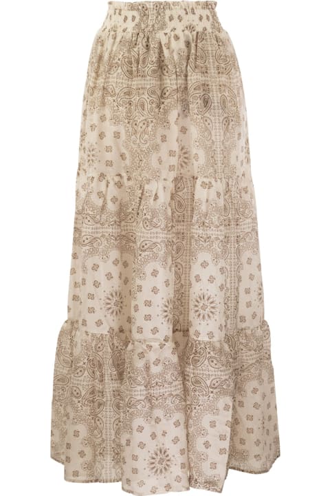 ウィメンズ新着アイテム MC2 Saint Barth Cheyenne - Long Skirt In Cotton And Silk.