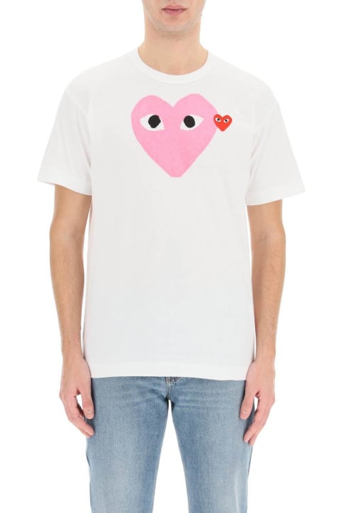 ウィメンズ Comme des Garçons Playのトップス Comme des Garçons Play Heart Printed Crewneck T-shirt