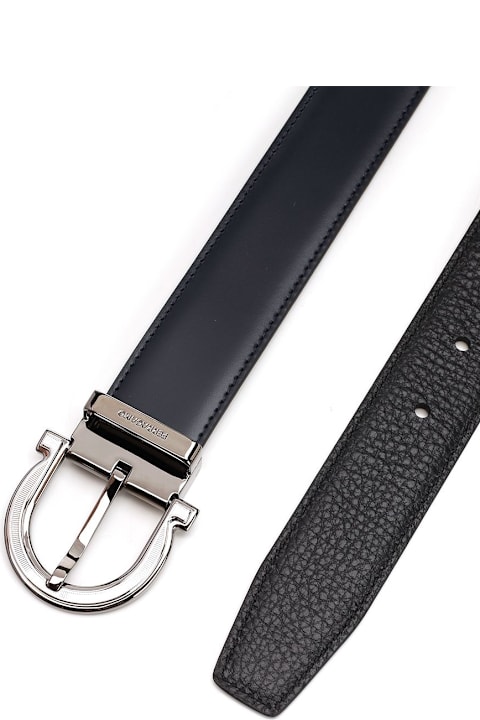 Ferragamo Belts for Men Ferragamo Reversible "gancini" Belt Blue Black