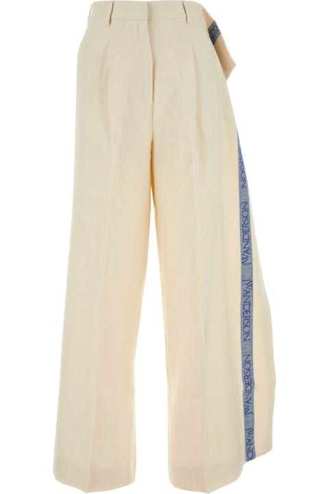 J.W. Anderson Pants & Shorts for Women J.W. Anderson Ivory Cotton Blend Wide-leg Pant