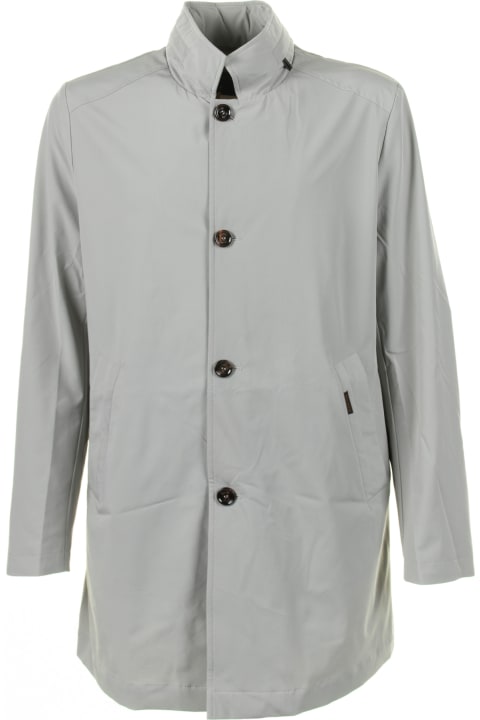Moorer Clothing for Men Moorer Long Ice Trench Coat With Buttons