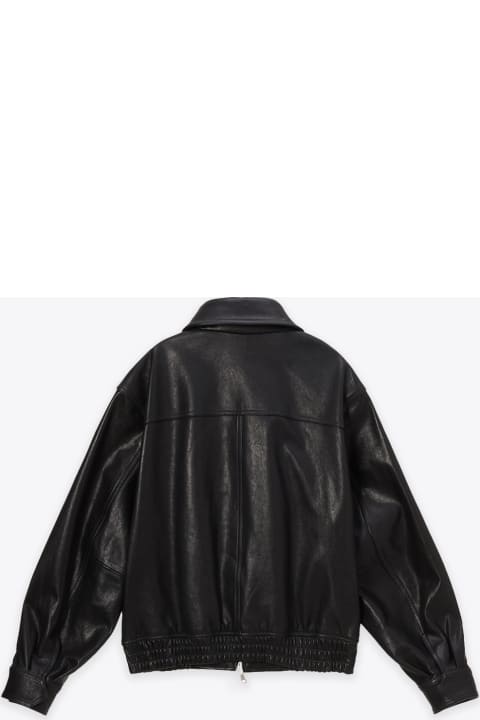 Unisex Lambskin Blouson Black leather jacket - Unisex lambskin blouson