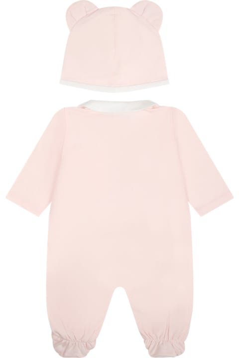 Fashion for Baby Boys Fendi Pink Set For Baby Girl With Fendi Bear