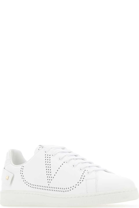 Valentino Garavani White Leather Backnet Sneakers