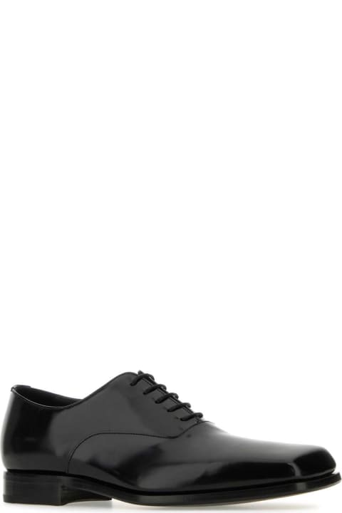 Shoes for Men Prada Black Leather Lace-up Shoes