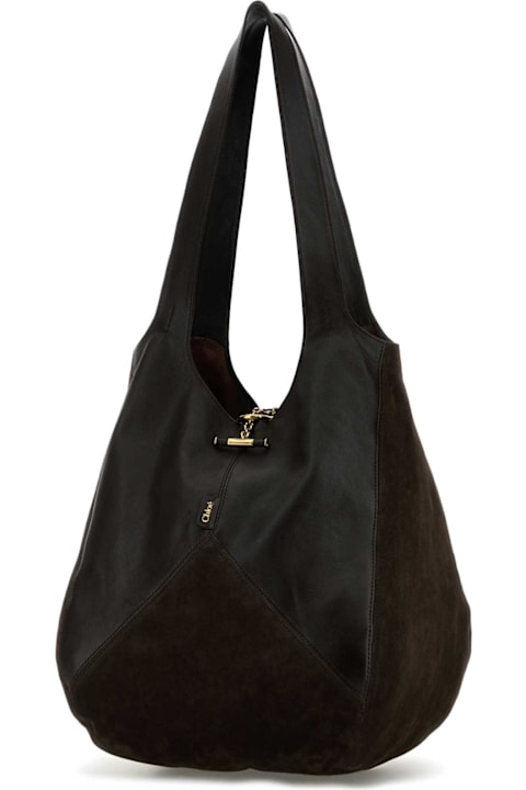 Chloé Brown Suede And Leather Balloon Shopping Bag