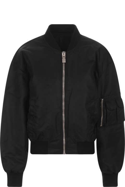 Givenchy Coats & Jackets for Women Givenchy Black Givenchy Bomber Jacket With Pocket Detail