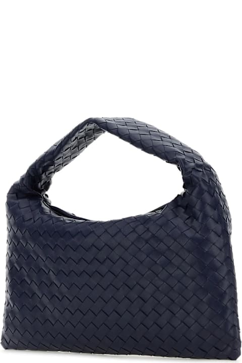 Bottega Veneta Dark Blue Leather Small Hop Shoulder Bag