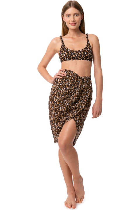 ウィメンズ新着アイテム MC2 Saint Barth Woman Midi Skirt With Leopard Print