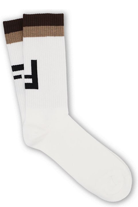 Fendi ملابس داخلية لـ القسم الرجالي Fendi Ff Jacquard Ribbed Socks