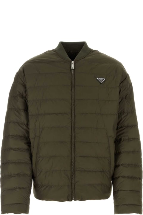 Coats & Jackets for Men Prada Army Green Polyester Down Jacket