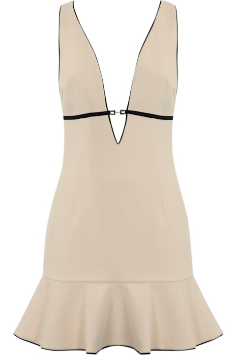 Elisabetta Franchi لـ Women Elisabetta Franchi Crepe Dress With Piping And Jewel Clamp