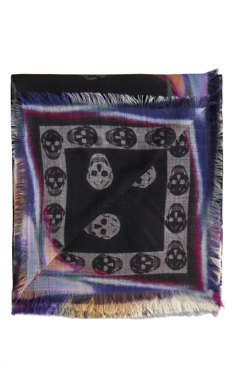 Alexander McQueen Scarves & Wraps for Women Alexander McQueen Skull And Floral Print Wool Scarf