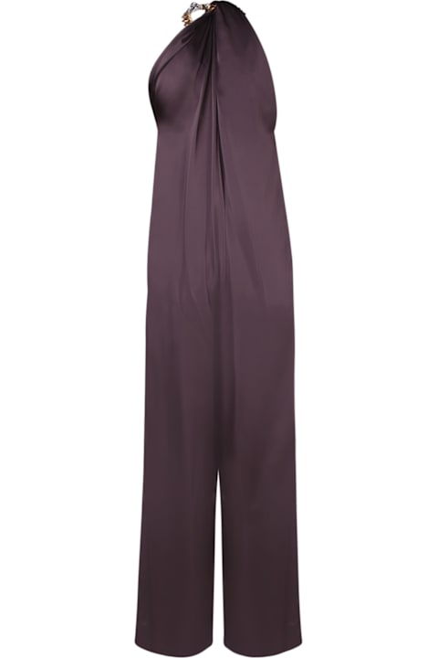 Jumpsuits for Women Stella McCartney Chocolate Satin Halter Jumpsuit